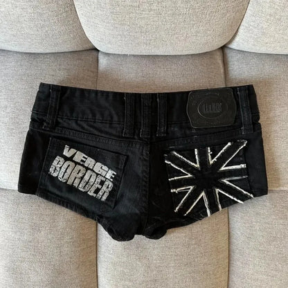 trendy low rise black y2K viral comfy shorts
