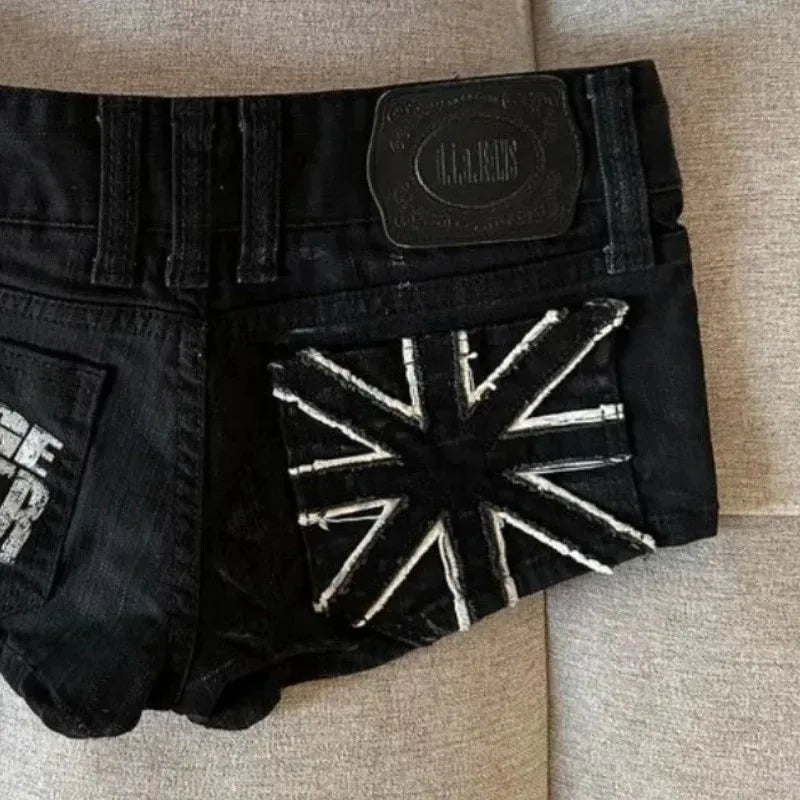 trendy low rise black y2K viral comfy shorts