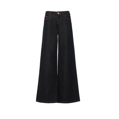 Women's Jeans Women's Pants Low Rise Flare Washed Denim Casual Summer Style Tummy Control Long Leg Straight Wide Leg