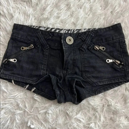 trendy low rise black y2K viral comfy shorts
