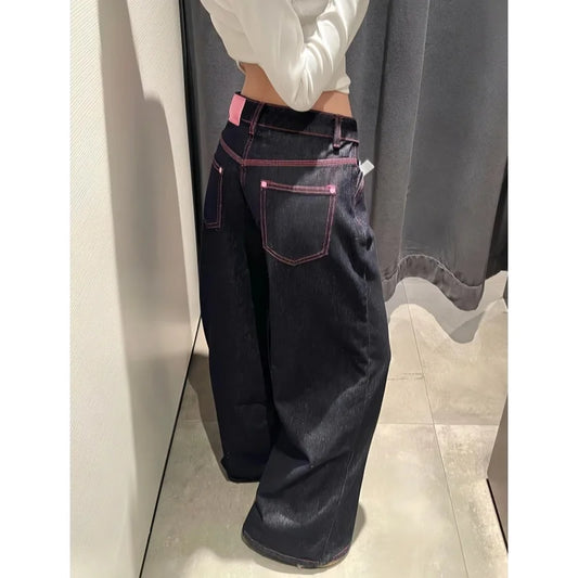 Women's Jeans Women's Pants Low Rise Flare Washed Denim Casual Summer Style Tummy Control Long Leg Straight Wide Leg