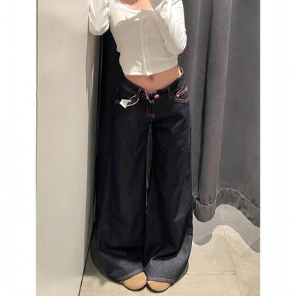 Women's Jeans Women's Pants Low Rise Flare Washed Denim Casual Summer Style Tummy Control Long Leg Straight Wide Leg